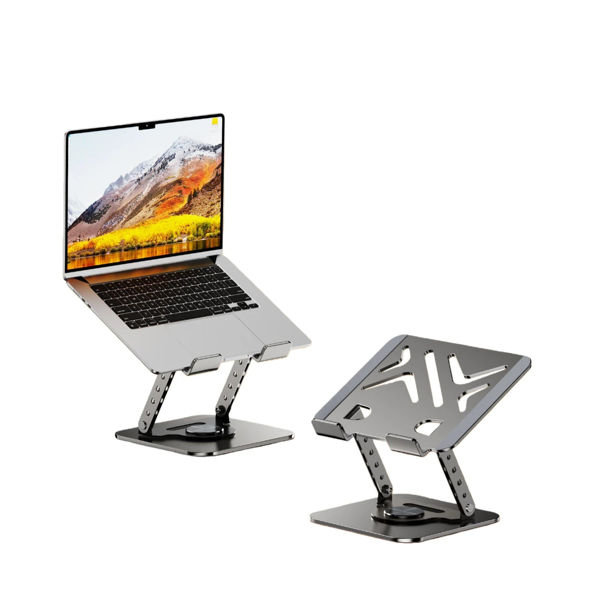 New Foldable 360 Rotatable Aluminum Alloy Laptop Stand with Height Adjustable Riser