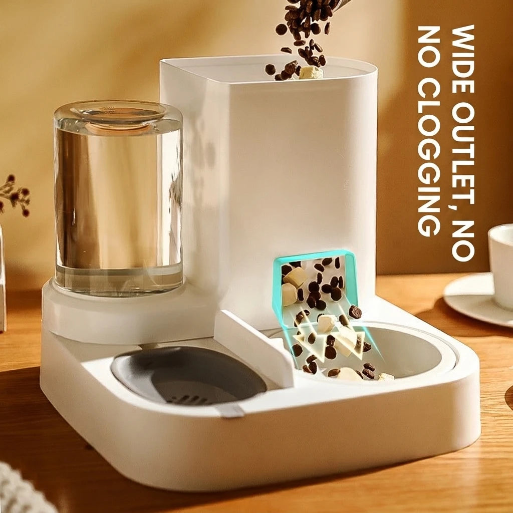 Automatic Pet Feeder & Water Dispenser 2-in-1 PP Material for Cats & Dogs Indoor