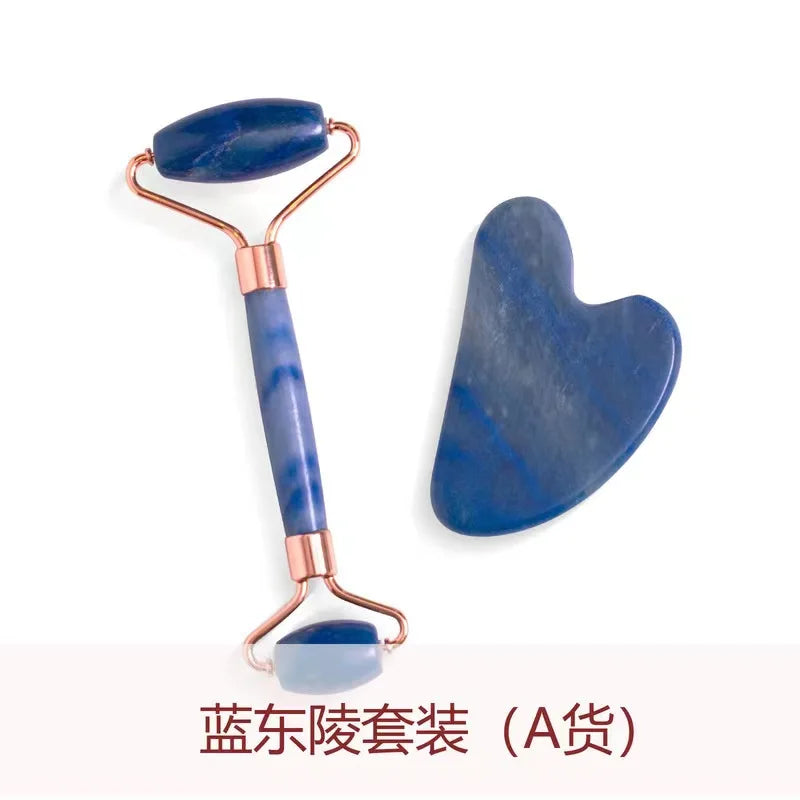 Natural Crystal Gua Sha Stone with Optional Face Roller in 9 Colors