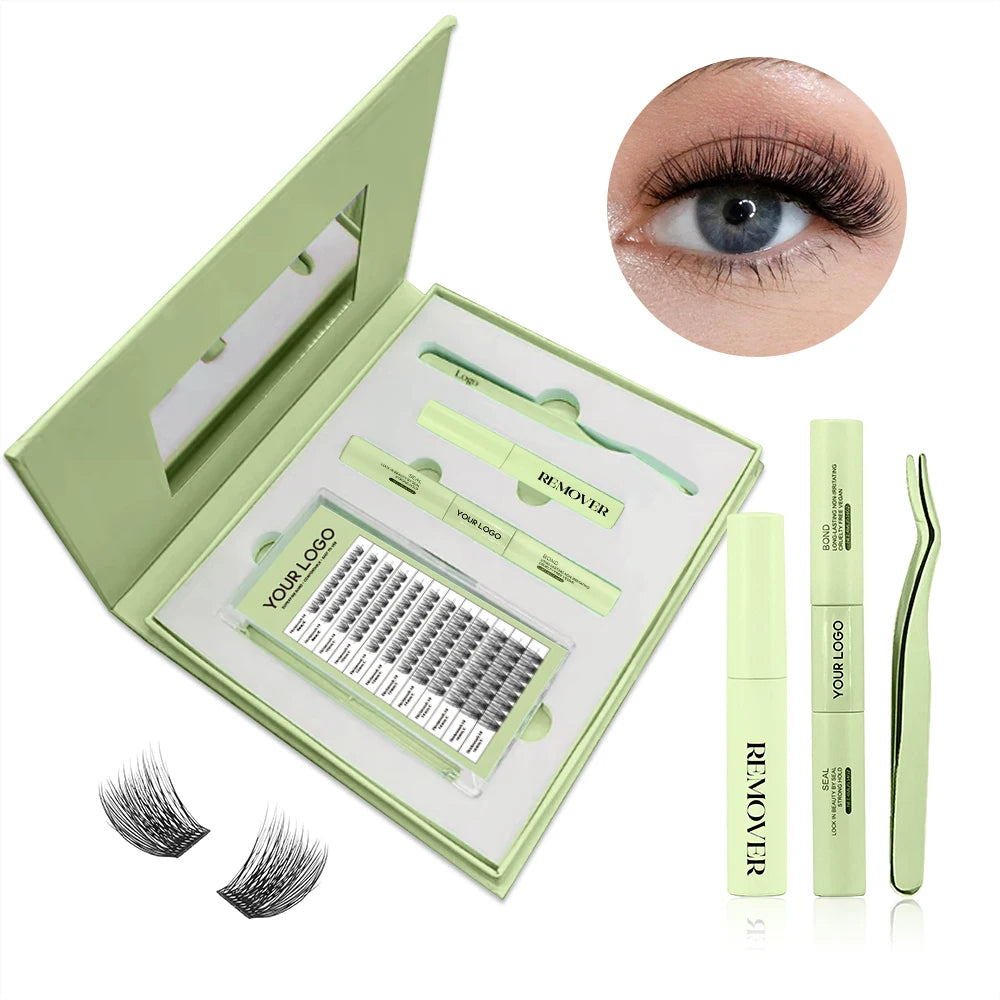 Diy Cluster Lashes Set 0.05 0.07mm Pre-Cut Eyelash Segment Lash Clusters Kit with Lash