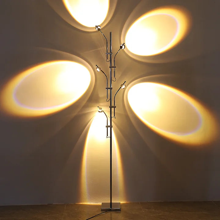 5-Lights 7-Colors 360° Rotate Sunset Projection Floor Lamp Rainbow Background Romantic