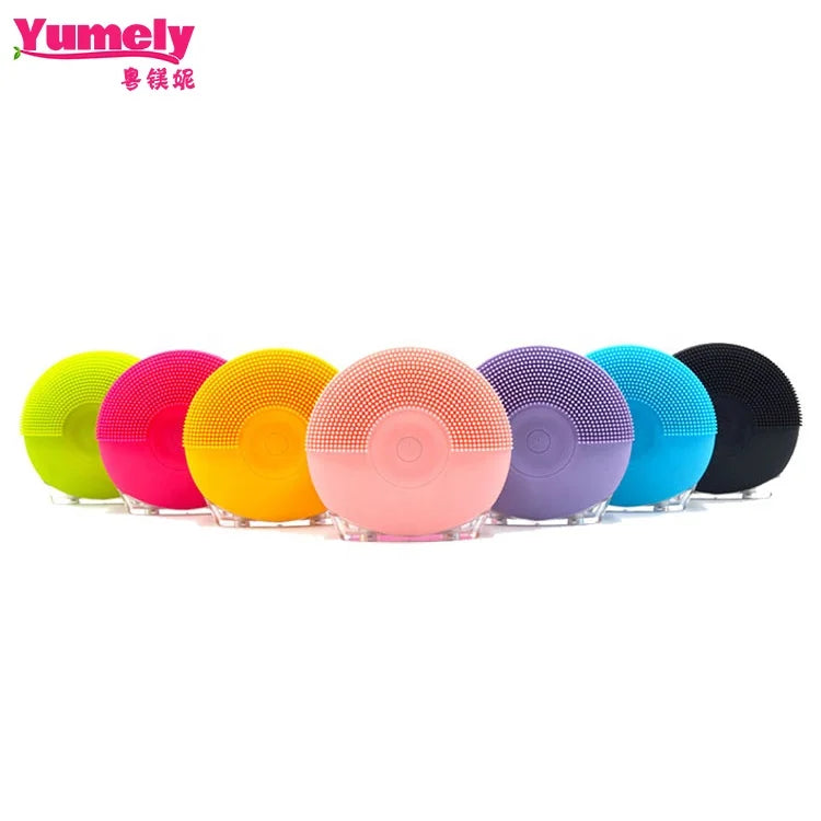 Yumely Silicone Electric Facial Cleansing Brush Waterproof USB Rechargeable Dual Action