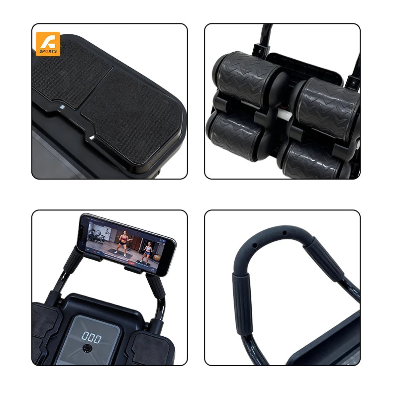 Automatic Rebound Abdominal Wheel ABS Home Fitness Equipment Elbow Support Roller for Men