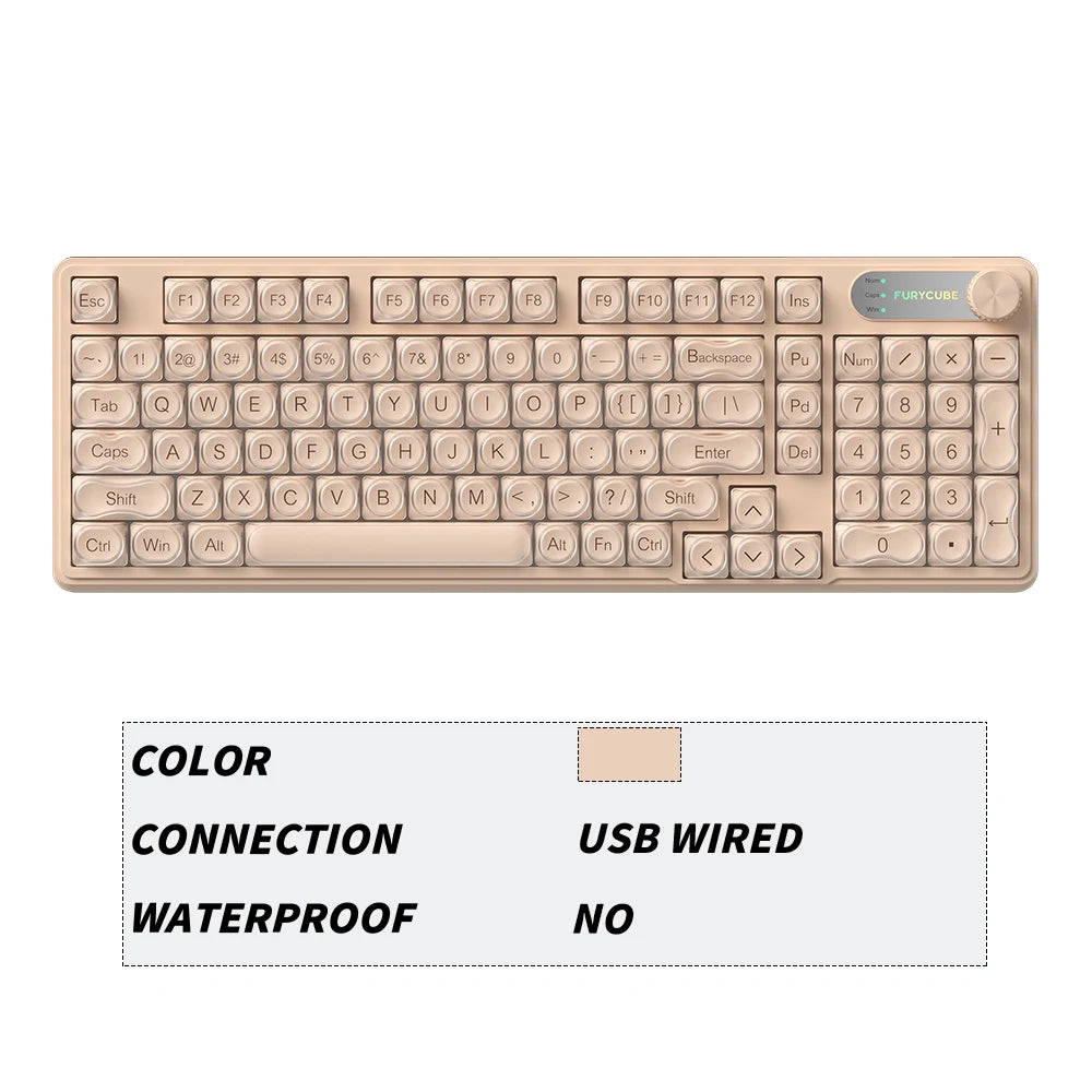 98 Keys Detachable Wired/Wireless Membrane Mechanical Feel Keyboard RGB with PBT Side-Lit