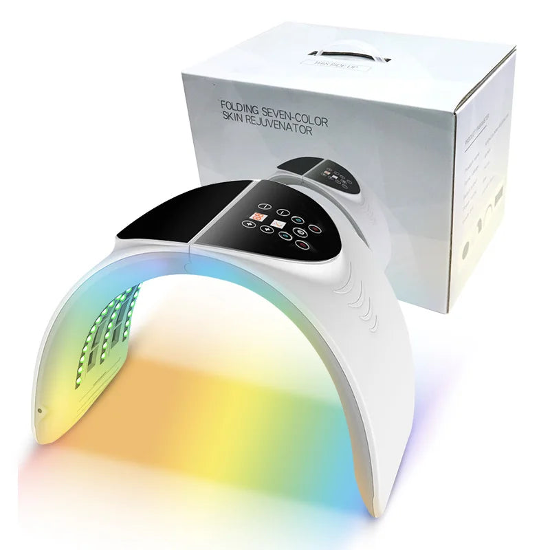Red and Infrared LED Facial Light Mask for Home Beauty Routines, White