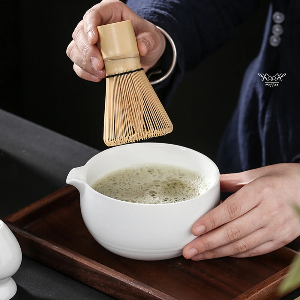 Custom 4-In-1 Gift Box Matcha Set Traditional Japanese Bamboo Whisk Chawan Fine Mesh