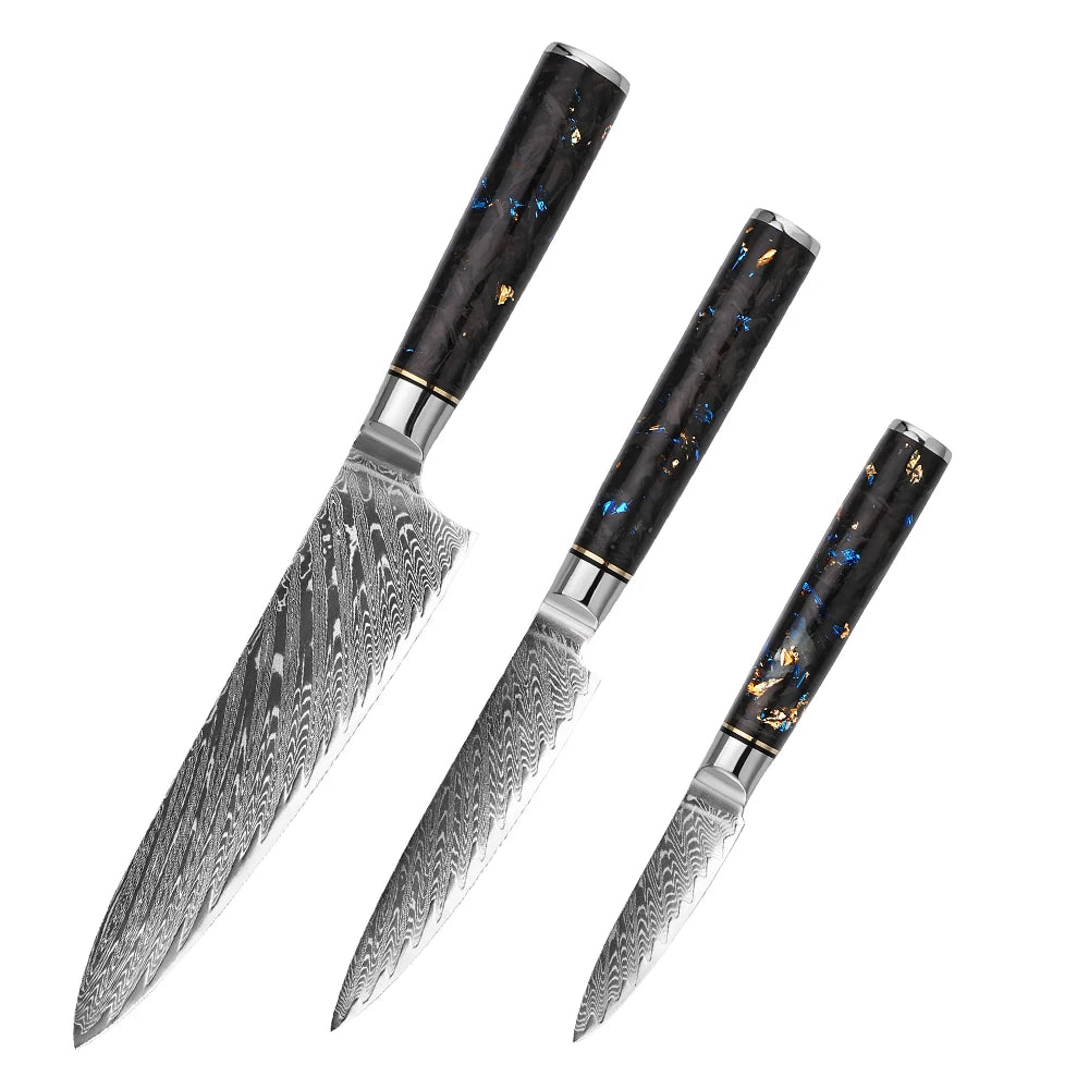 Professional Japanese 3PCS/Set Kitchen Chef Knife 67 Layers Damascus Steel VG10 Composite