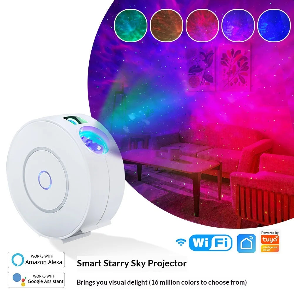 Smart WiFi Galaxy Star Projector with Built-In Speakers and App Control