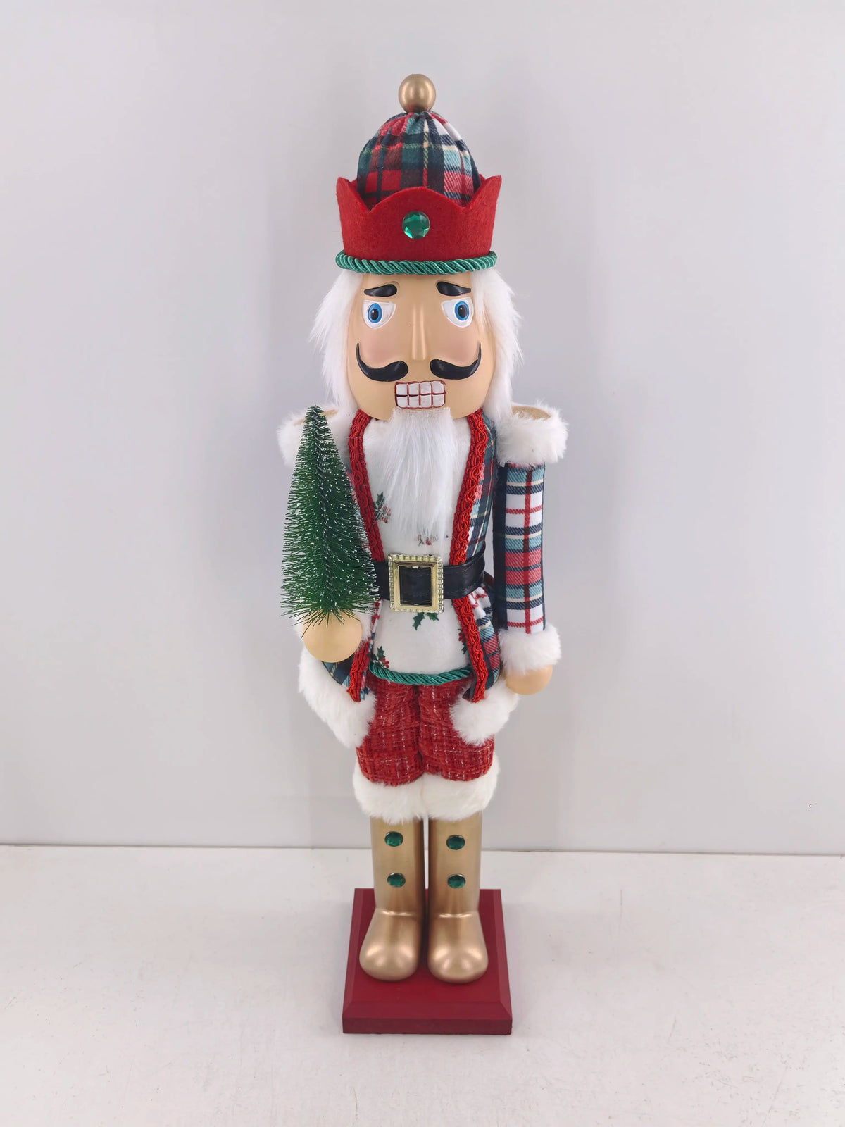 45cm Plastic Nutcracker Doll, New Colors & Handmade Fabric Outfit, Vivid Premium Texture,