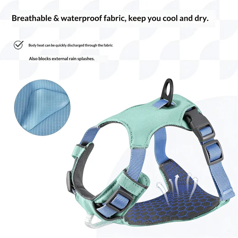 Lightweight Polyester Adjustable Reflective No-Pull Dog Harness for Medium & Large Dogs