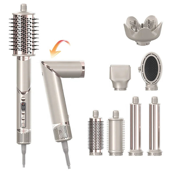 8 In1 Professional 1400W Ionic Hair Dryer Brush Comb Auto Wrap Straightening & Drying One