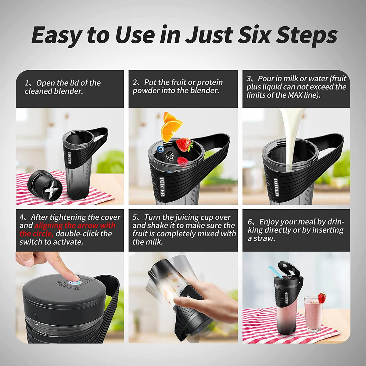 4000mah Super High Speed Portable USB Car Blender 460ml Rechargeable Stainless Steel