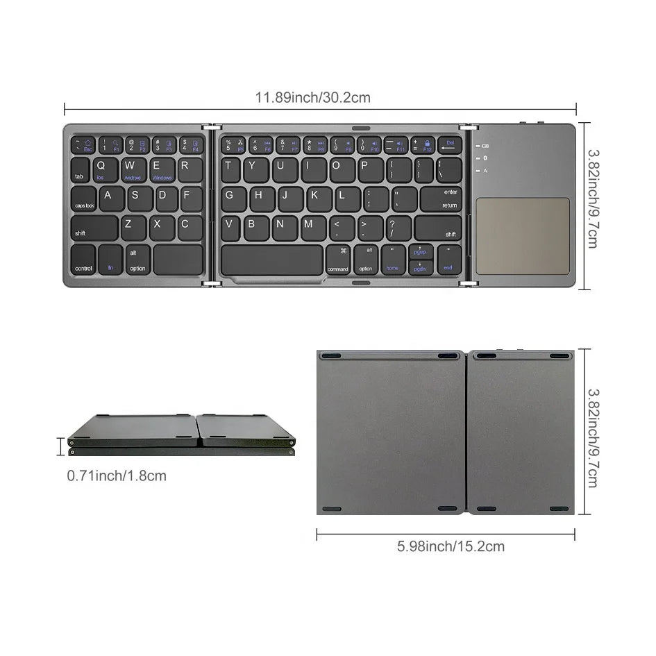 Portable Folding Mechanical Gaming Mini Blue Tooth Wireless Custom Foldable Keyboard