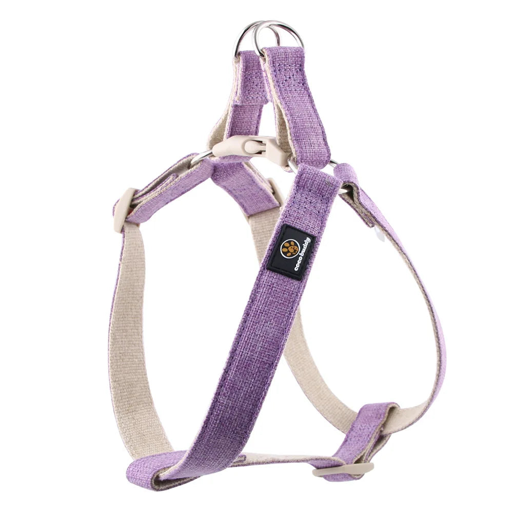 Eco-Friendly Cotton Linen Step-In Vest-Style Dog Harness Adjustable No Pull Soft