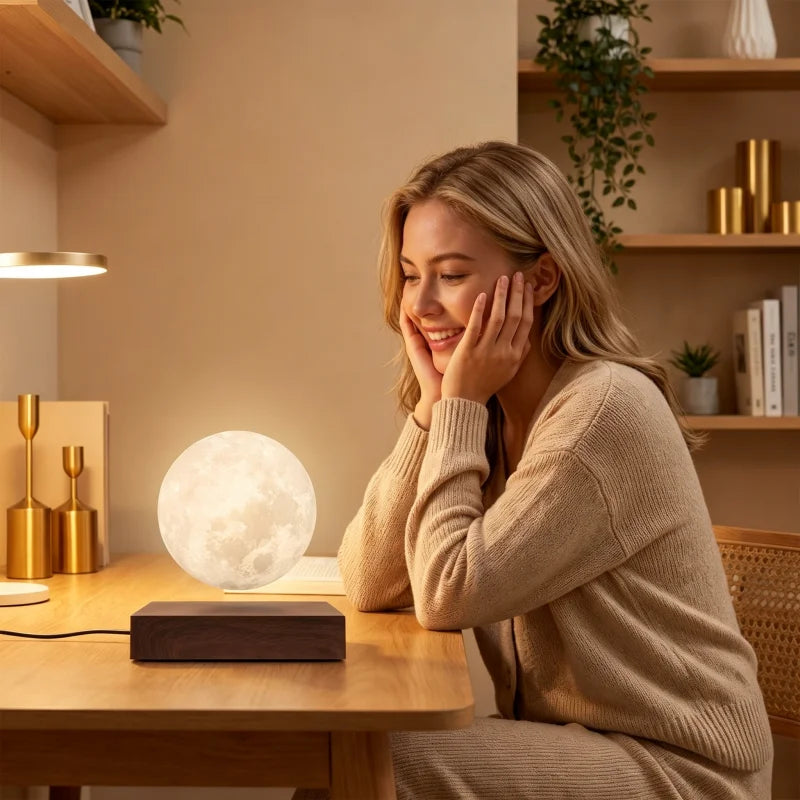 Anti Gravity Levitating Moon Lamp 3D Printing Auto-Rotating Floating LED Moon Light