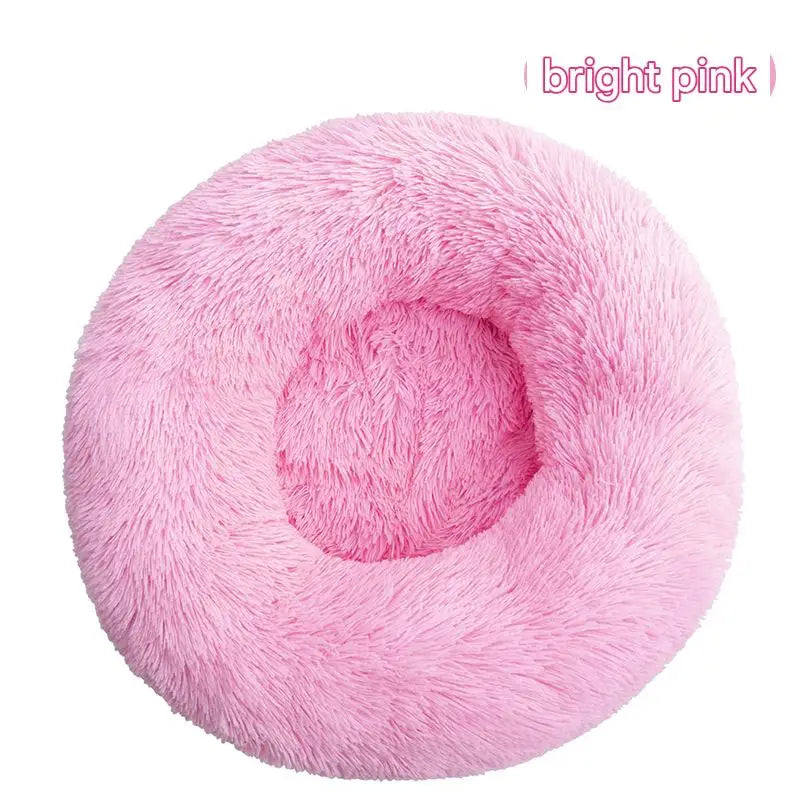Luxury Fluffy Cushion Plush Soft Donut Dog Bed Accessories Washable Calming Sofa Camas