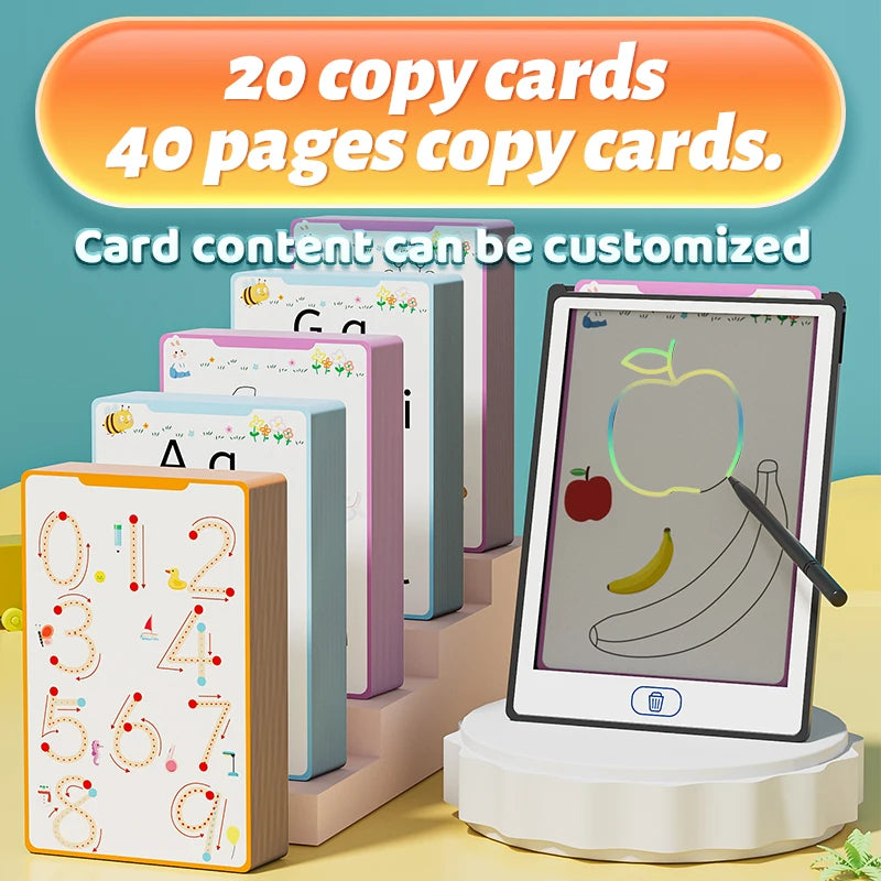 Custom Early Learning Tools Erasable Doodle Tracing Book Toy LCD Writing Tablet 8.5"