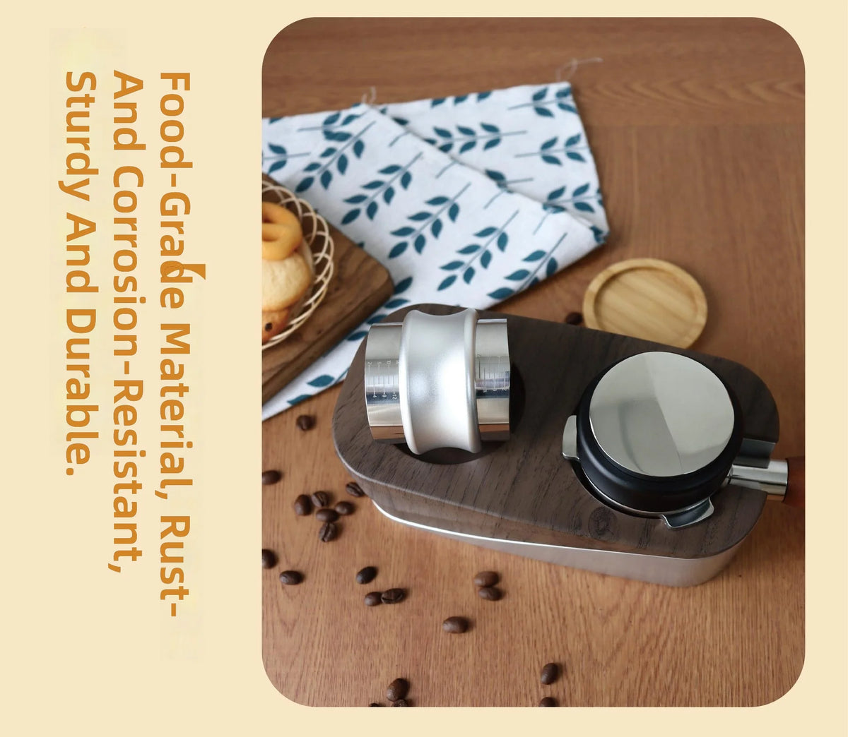 51mm 53.3mm Espresso Coffee Distributor Tamper 2 in 1 Stainless Steel Adjustable Double