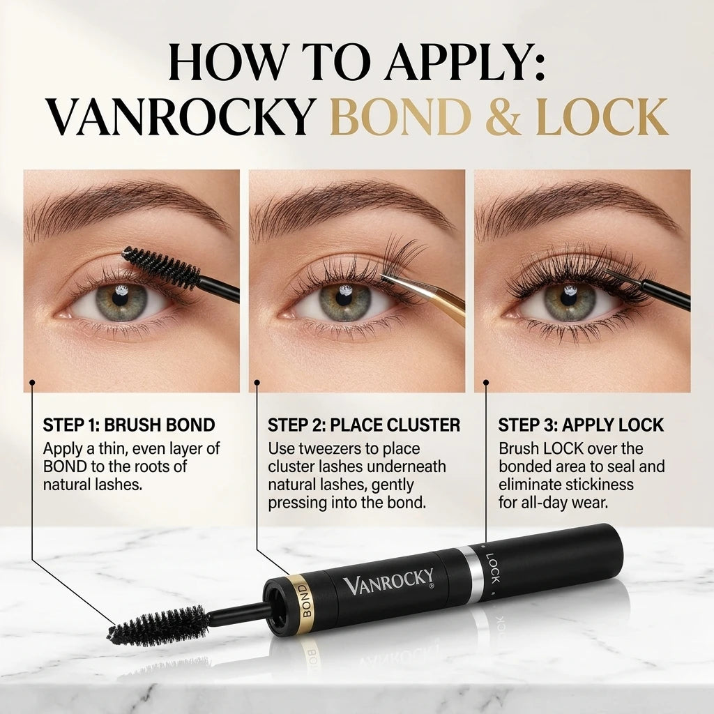 2 in 1 Lash Bond and Sealant for DIY Cluster Lashes Strong Hold Eyelash Glue 72 Hours