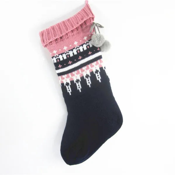 Oversize Custom Knit Christmas Stocking Holiday Hanging Decoration Supplies Unique