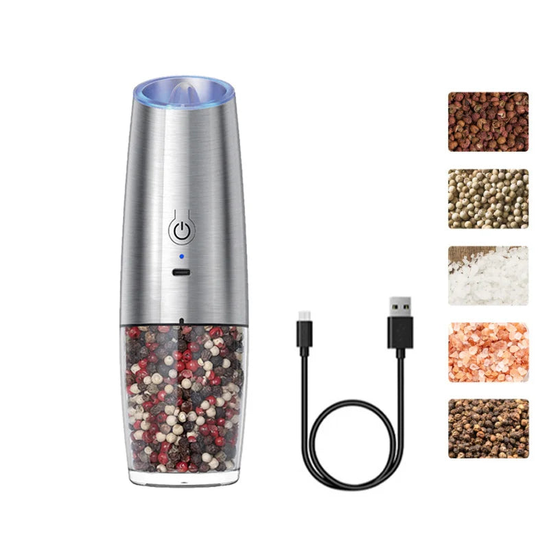 Gravity Electric Salt and Pepper Grinder Automatic Spice Mill with Adjustable Coarseness