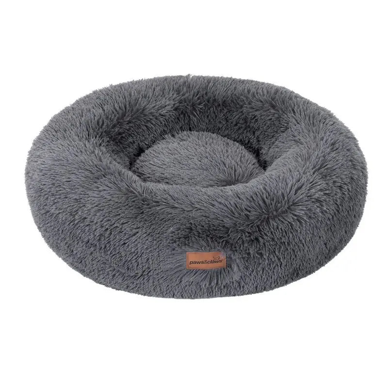 Washable Fluffy Donut Cat and Dog Bed, Warm Round Pet Bed in 6 Colors