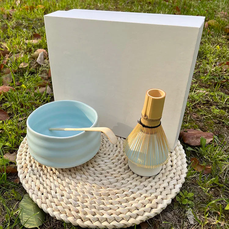 Custom Premium Japanese Traditional Professional Bamboo Matcha Whisk Tea Set Ceremonial