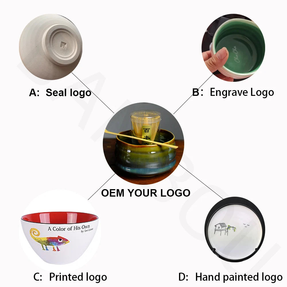 Customized Packaging Premium Matcha Ceremonial Gift Set with Ceramic Chawan Bamboo Chawan