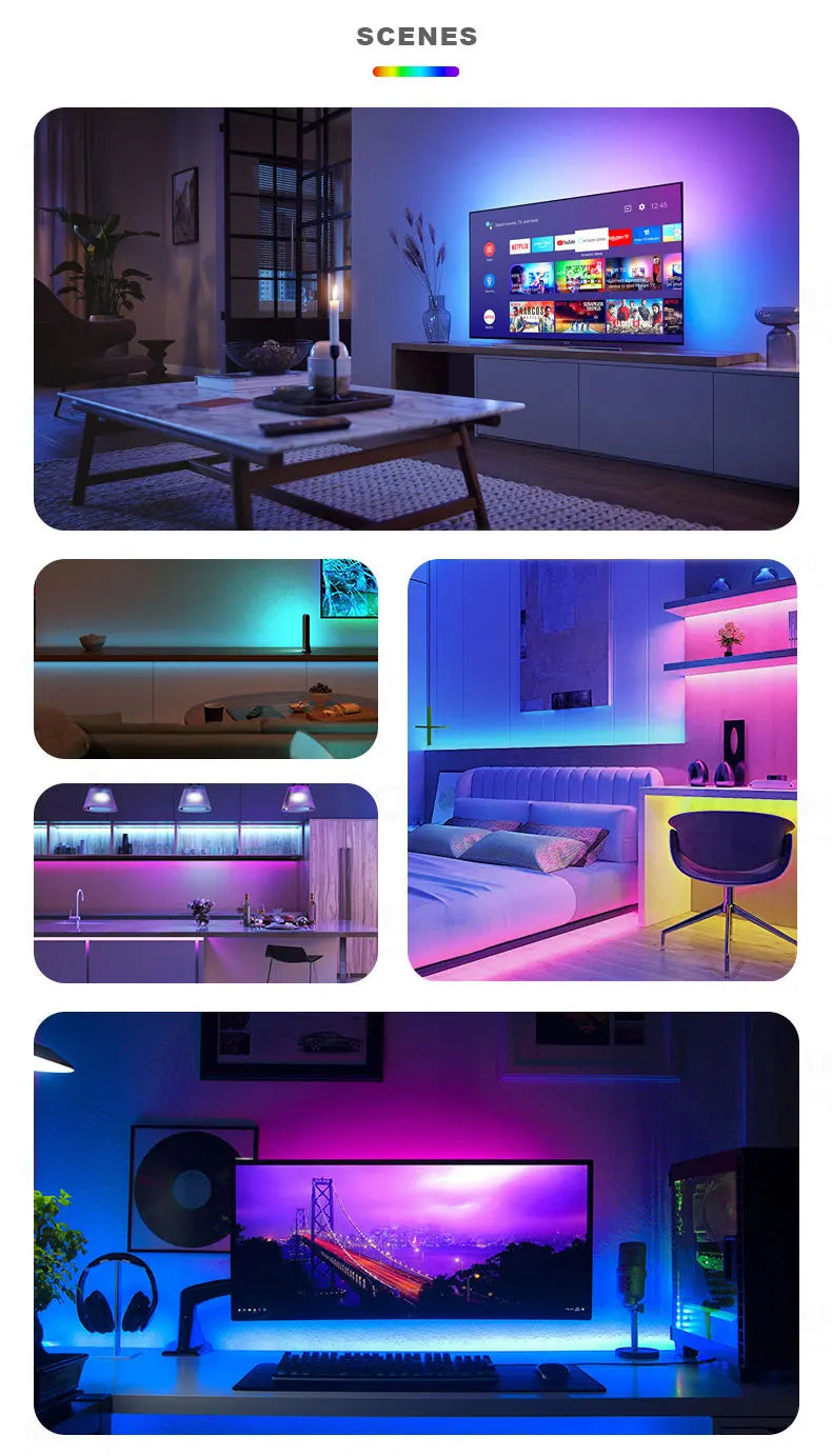 5m RGBIC LED Strip Light for TV with WiFi, Bluetooth and Voice Control