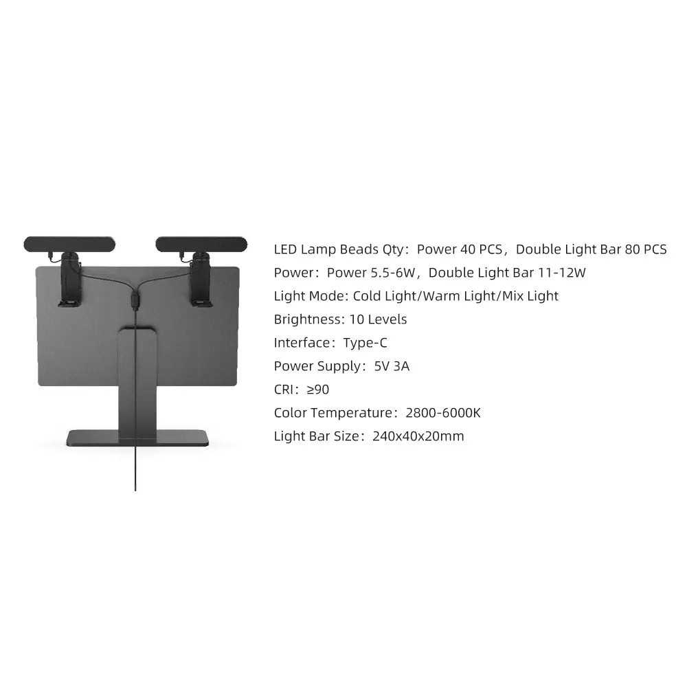 Adjustable Brightness Smart Monitor Screen Bar Light Wireless Remote Control Office Zoom