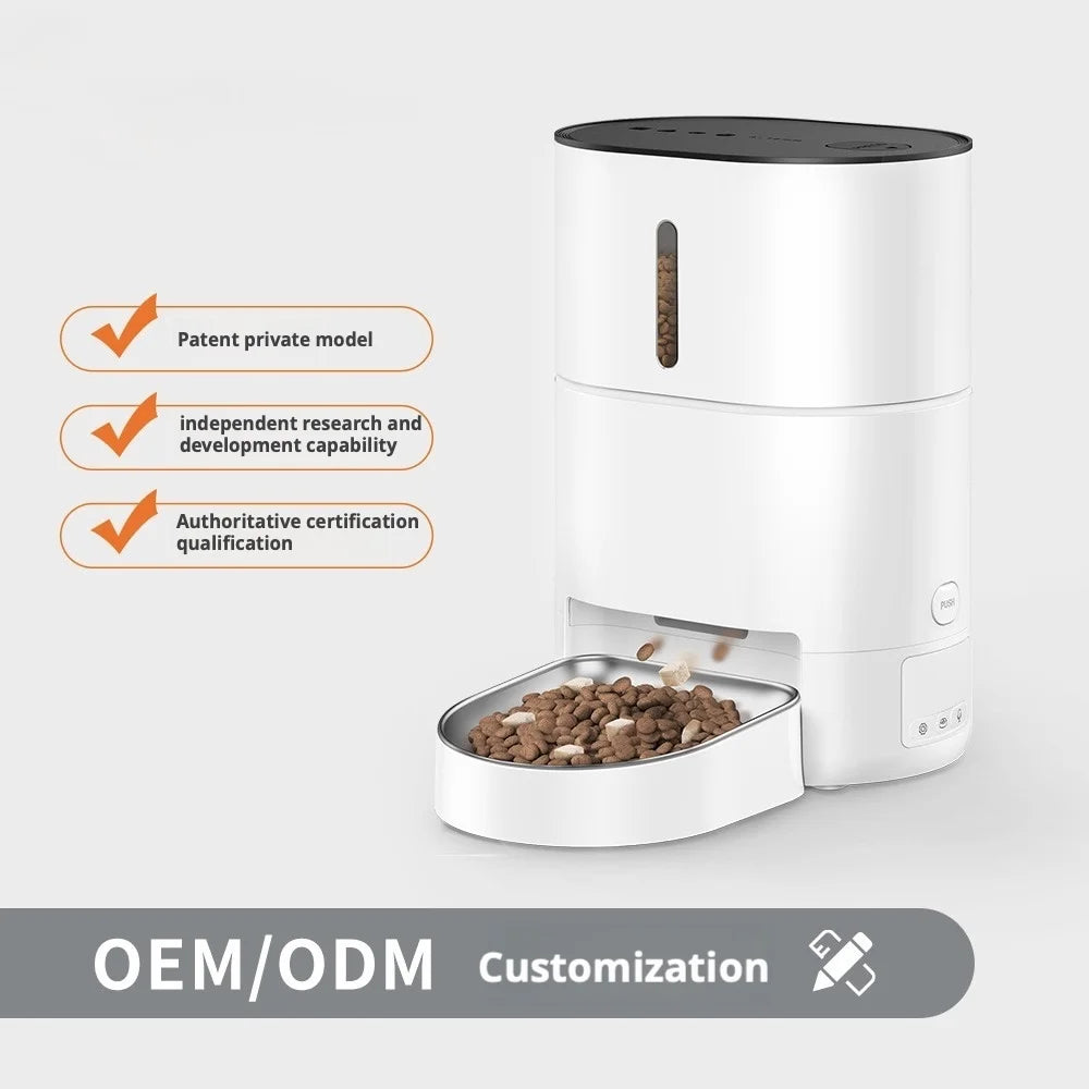 4L Smart Automatic Pet Feeder with APP Control Charge & Battery Powered Stainless Steel