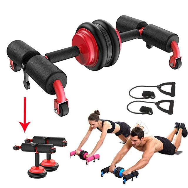 Unisex EVA Abdominal Wheel Exercise Roller for Home Use with Kneeling Pad-Durable
