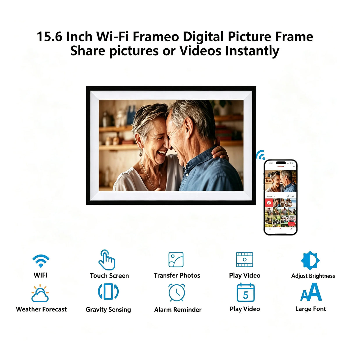 High Resolution Digital Frame 15.6 Inch Electronic Frame Picture Display 1920x1080 IPS