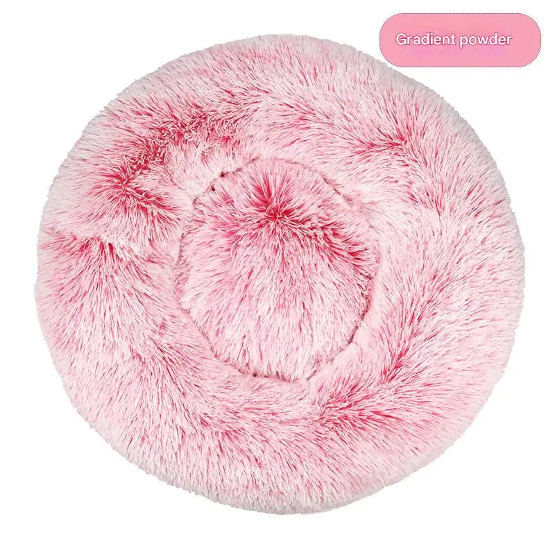 Luxury Fluffy Cushion Plush Soft Donut Dog Bed Accessories Washable Calming Sofa Camas