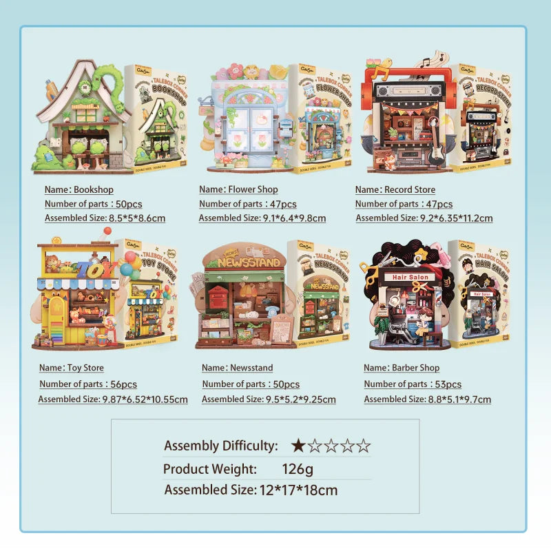 CuteBee DIY Miniature House Kit Mini Store Series Miniatures Puzzles Dolls House