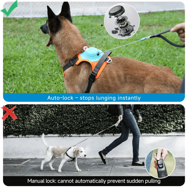 No Pull Integrated Pet Harness & Retractable Leash Set, Vest Style Dog Harness for Small