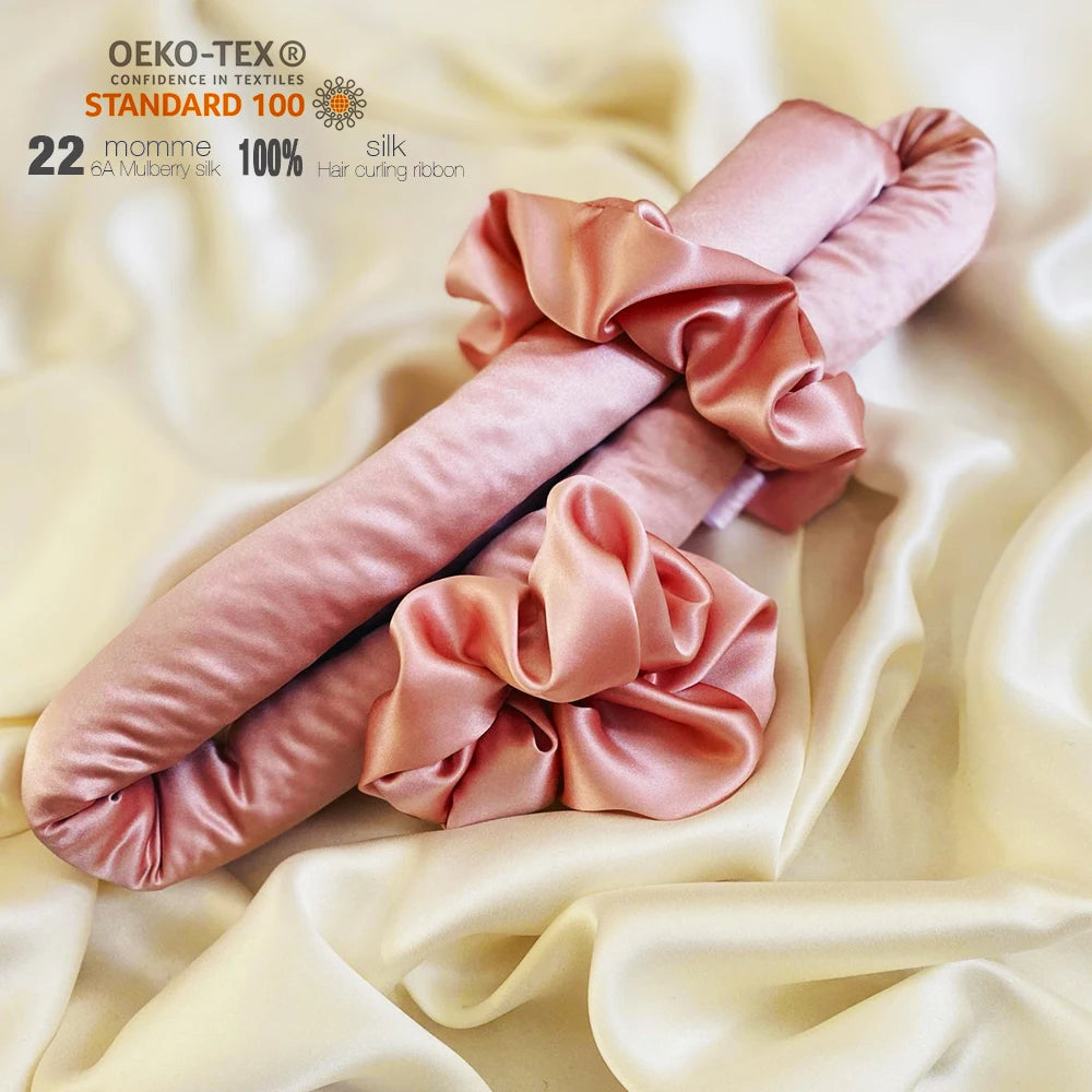 Women'S 100% Silk Fabric Heatless Curling Rod Headband Custom Magic Silk Hair Curler Set