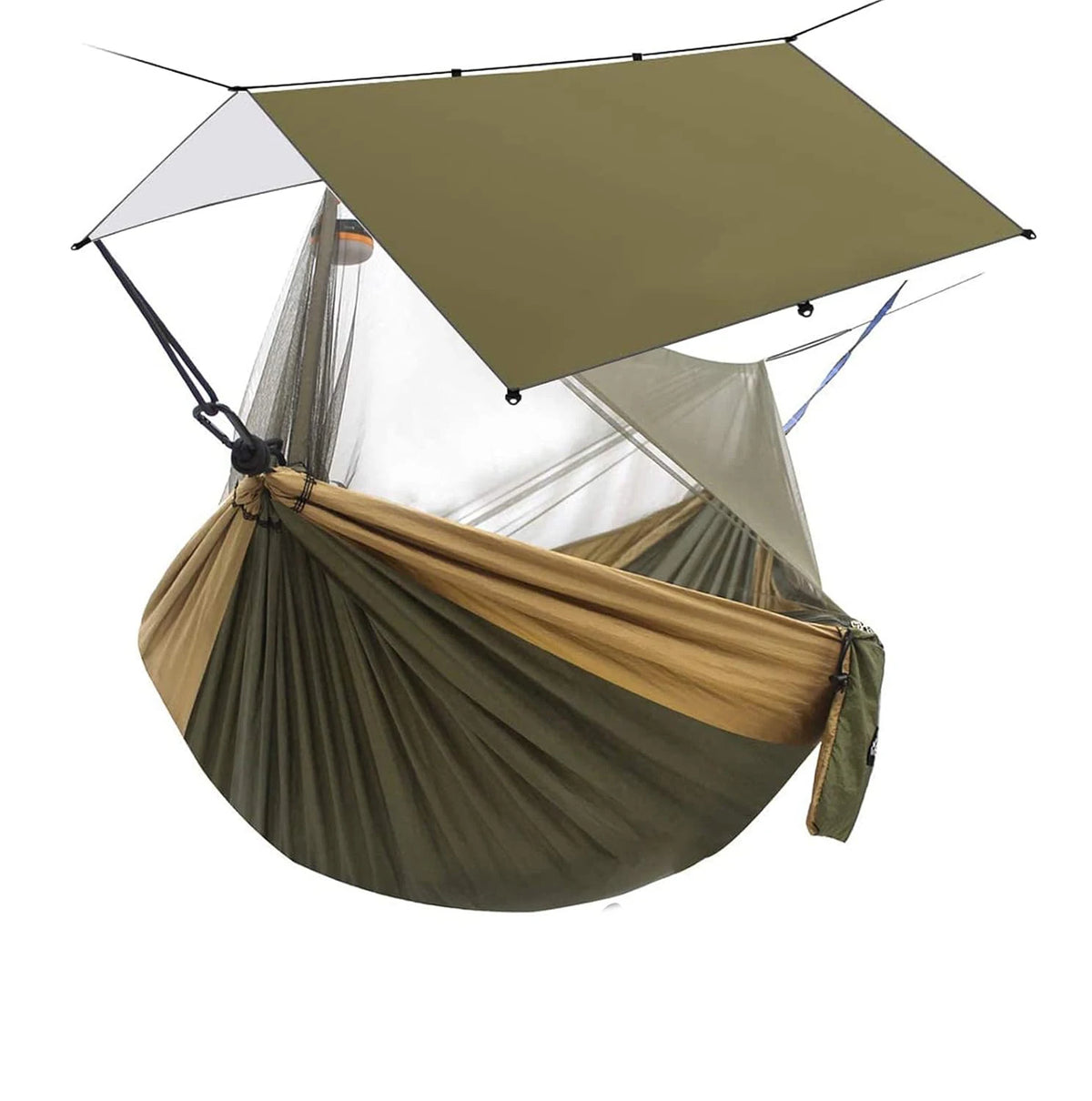 Hammock Camping with Rain Fly Tarp and Net Portable Double Camping Hammock for Outdoor