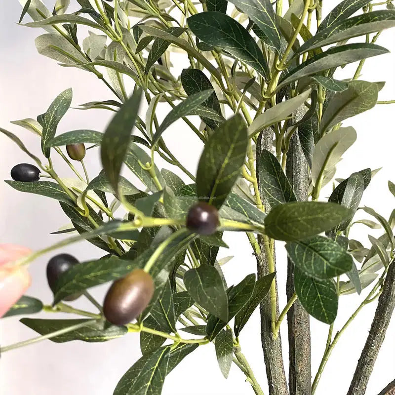 YM Real Touch Artificial Olive Tree with Fruit Potted Plant Living Room Home Indoor Decor