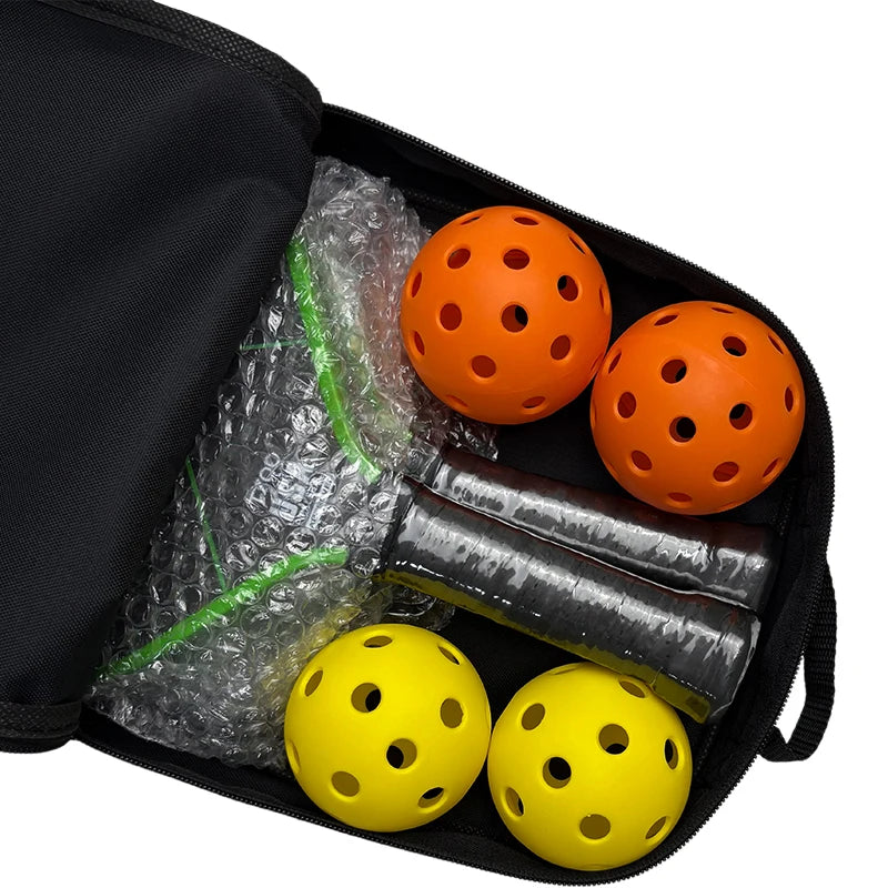 Beginner Carbon Fiber Pickleball Paddle Set with Net 7-Ply Birch Core Lightweight