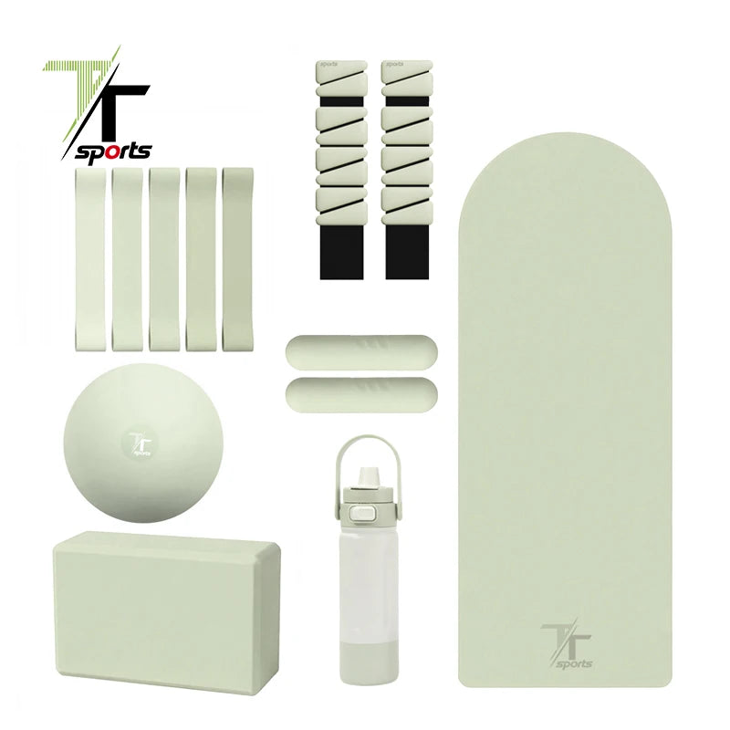 TTSports Portable Silicone Pilates Set Accessories Gym Stretch Band Fabric Resistance