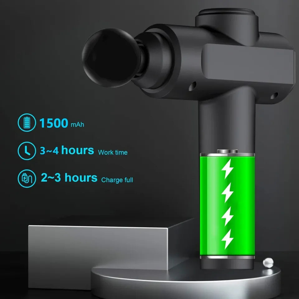 6 Massage Heads Deep Tissue Powerful Handheld Massage Gun LCD Display 30 Speed Settings