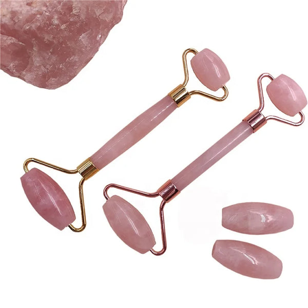 2 in 1 Natural Green Xiuyan Stone Anting Aging Face Massage Jade Roller Gua Sha Set
