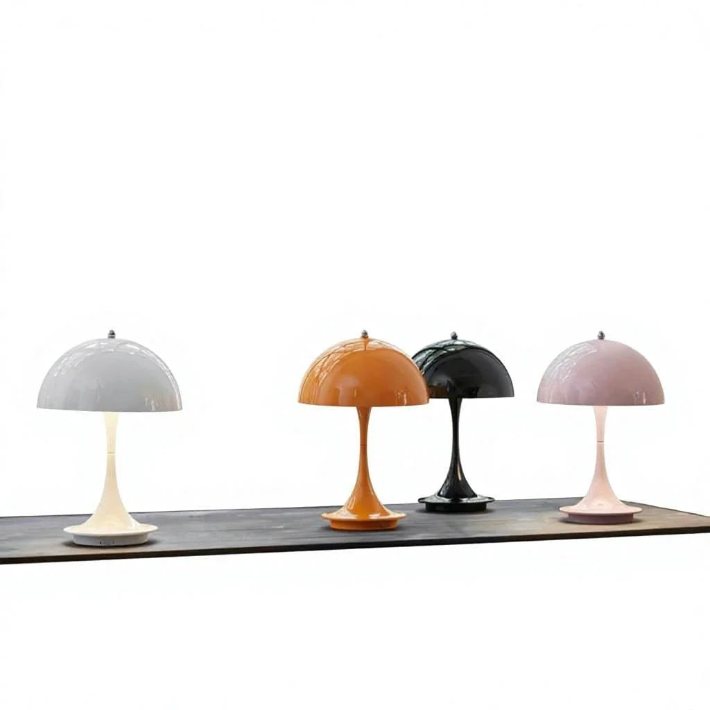 Mushroom Table Lamp, Portable USB Rechargeable LED Lamp with Touch Control