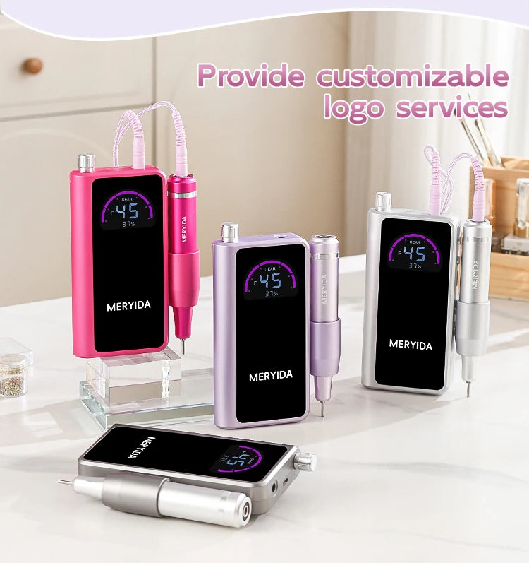Portable USB Rechargeable Nail Drill | 45,000 RPM Brushed Motor | Professional Manicure