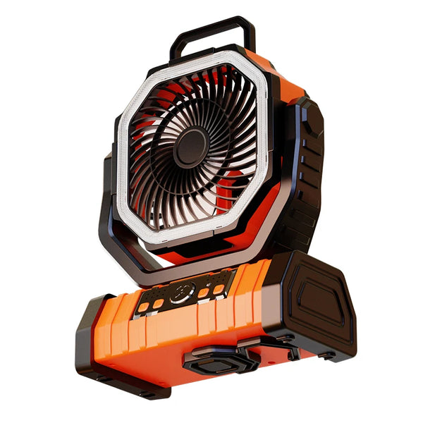20000mAh Rechargeable Outdoor Camping Fan With LED Light Power Bank USB Charging Remote