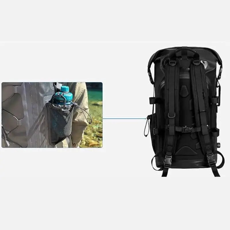 30L Waterproof PVC Dry Bag Backpack Roll-Top Floating Design for Casual Kayaking Rafting