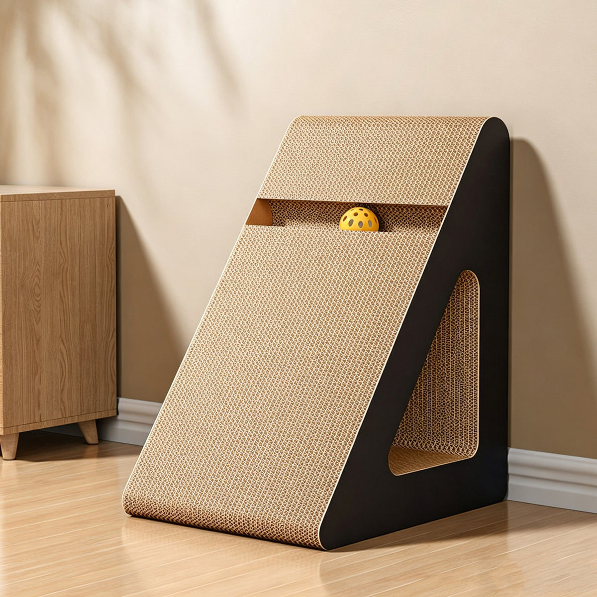 Vertical Triangular Cat Scratch Board Wear-Resistant Non-Shedding Corrugated Paper Cat