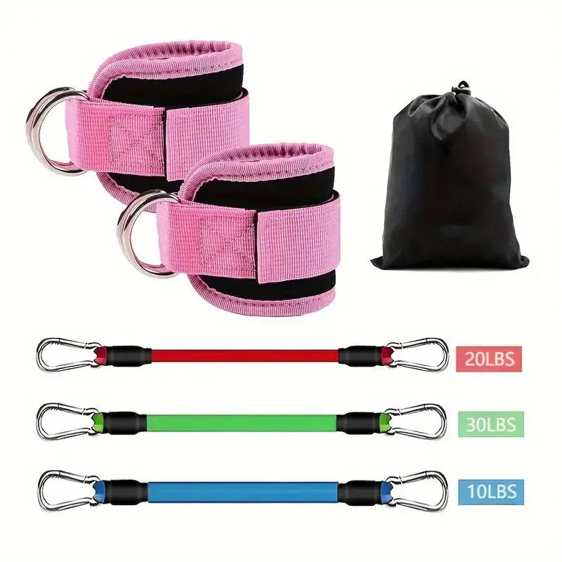 6 Pcs Set TPE Loop Resistance Bands Ankle & Leg Exercise Band for Speed Training