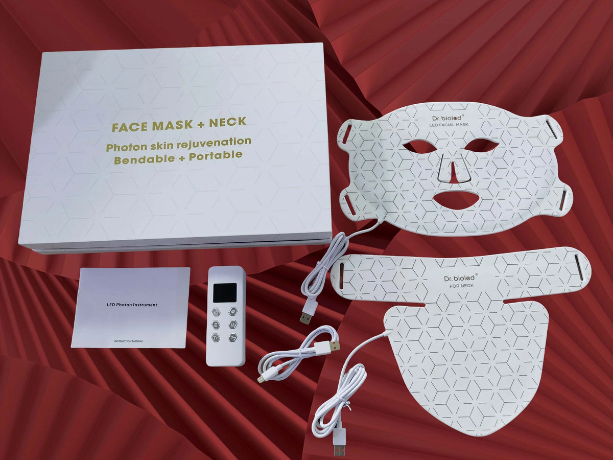 Handheld Red Light Therapy LED Mask Wireless Infrared PDT Photon Therapy Silicon Mask
